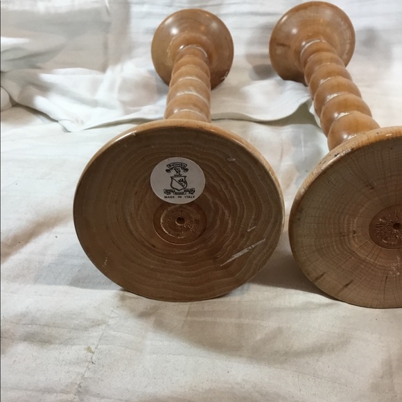 Distressed wood candlesticks, 16" tall - Picture 2 of 2